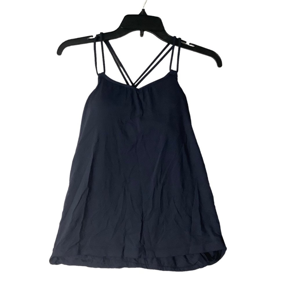 Lululemon Make A Move Open Back Yoga Tank Top Women Sz 4 Black Adjustable Waist